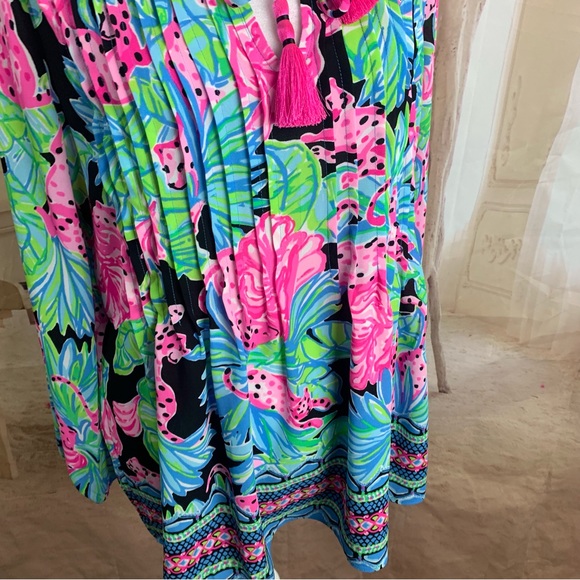 NEW Lilly Pulitzer Marilina Long Sleeve Tunic Onyx Jaguar Jungle Enginee… - Picture 4 of 11